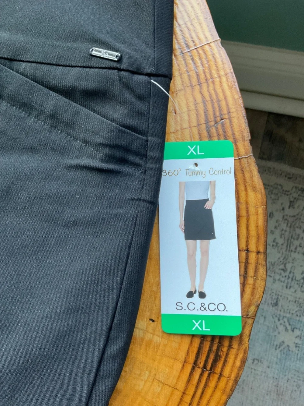 S.C. & CO. Women's Comfortable Stretch Skort Black XL Tummy Control NWT